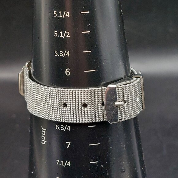 Generation X Rectangular Silver Tone Mesh Watch With Stainless Steel Back & Base - Picture 6 of 6